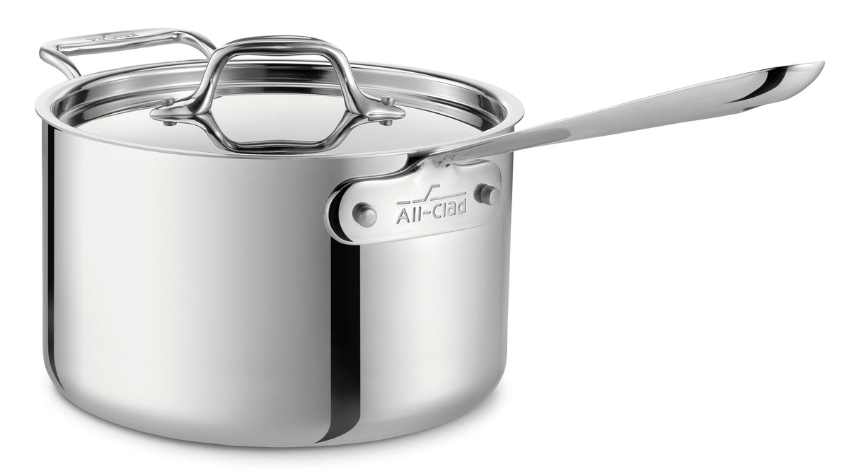 Stainless Steel Saucepan with Lid, 4 qt B780853