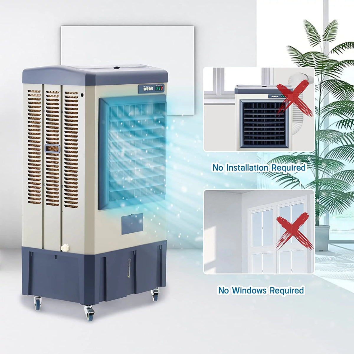 Portable Evaporative Air Cooler with 10.6-Gallons Water Tank, 3 Speeds A6792
