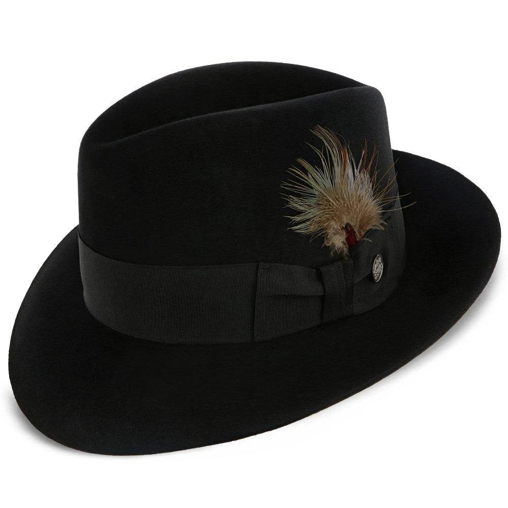 Beaver Fur Felt Fedora Hat Size 7 1/4 Caribou R63909