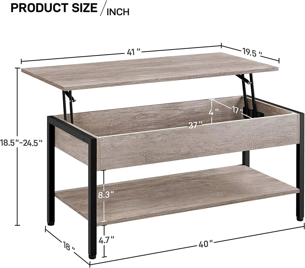41 in Lift Top Coffee Table with Hidden Storage Compartment M66652