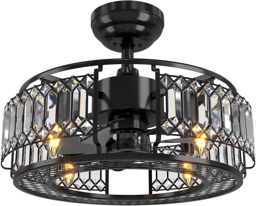 Black Industrial Ceiling Fan with Light Remote Z455