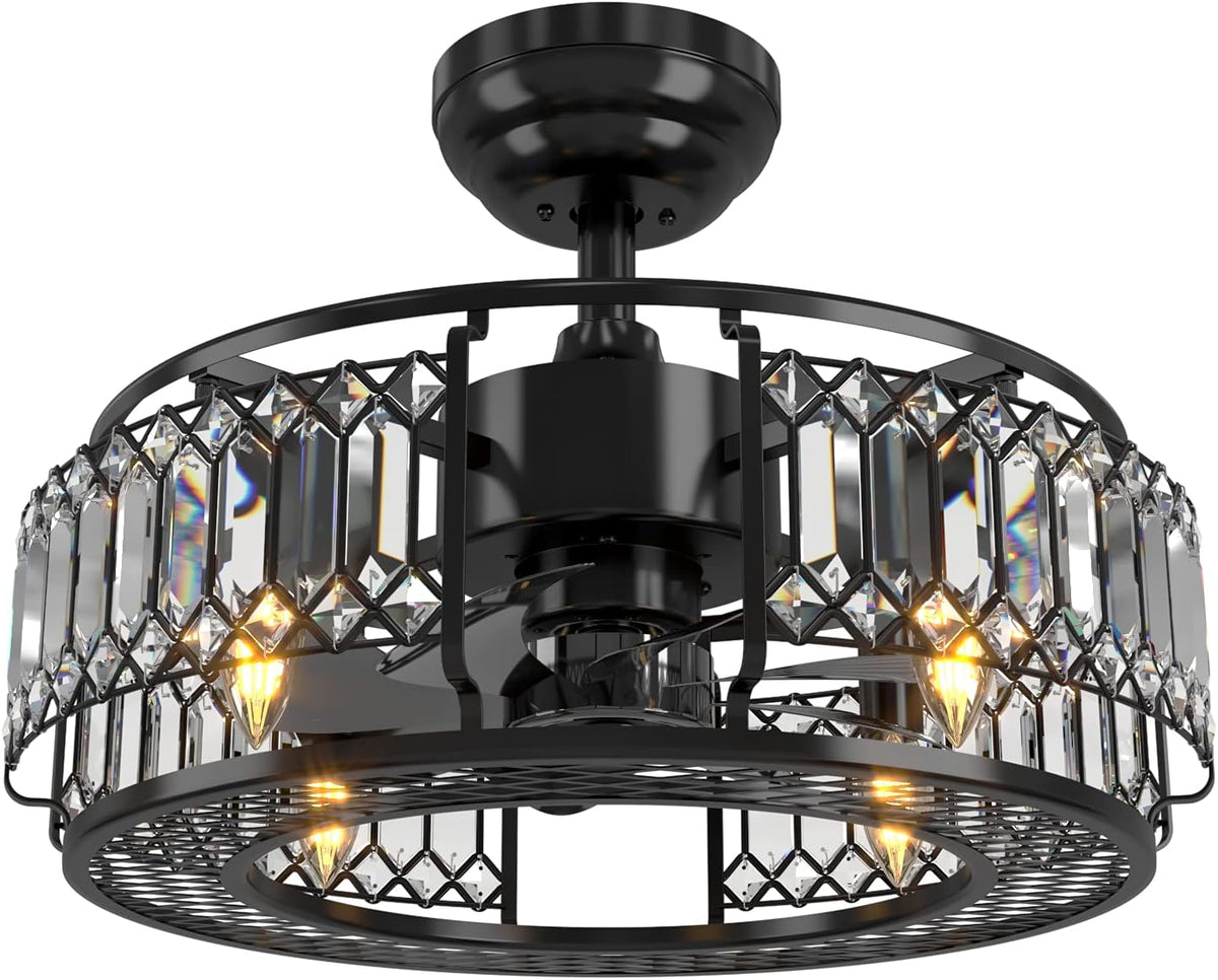 Black Industrial Ceiling Fan with Light Remote Z455