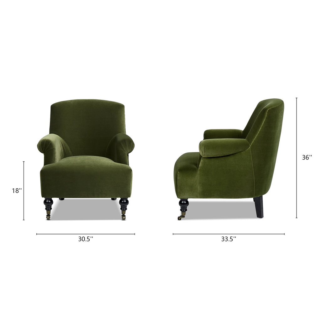 Olive Green Performance Velvet Accent Armchair M5126