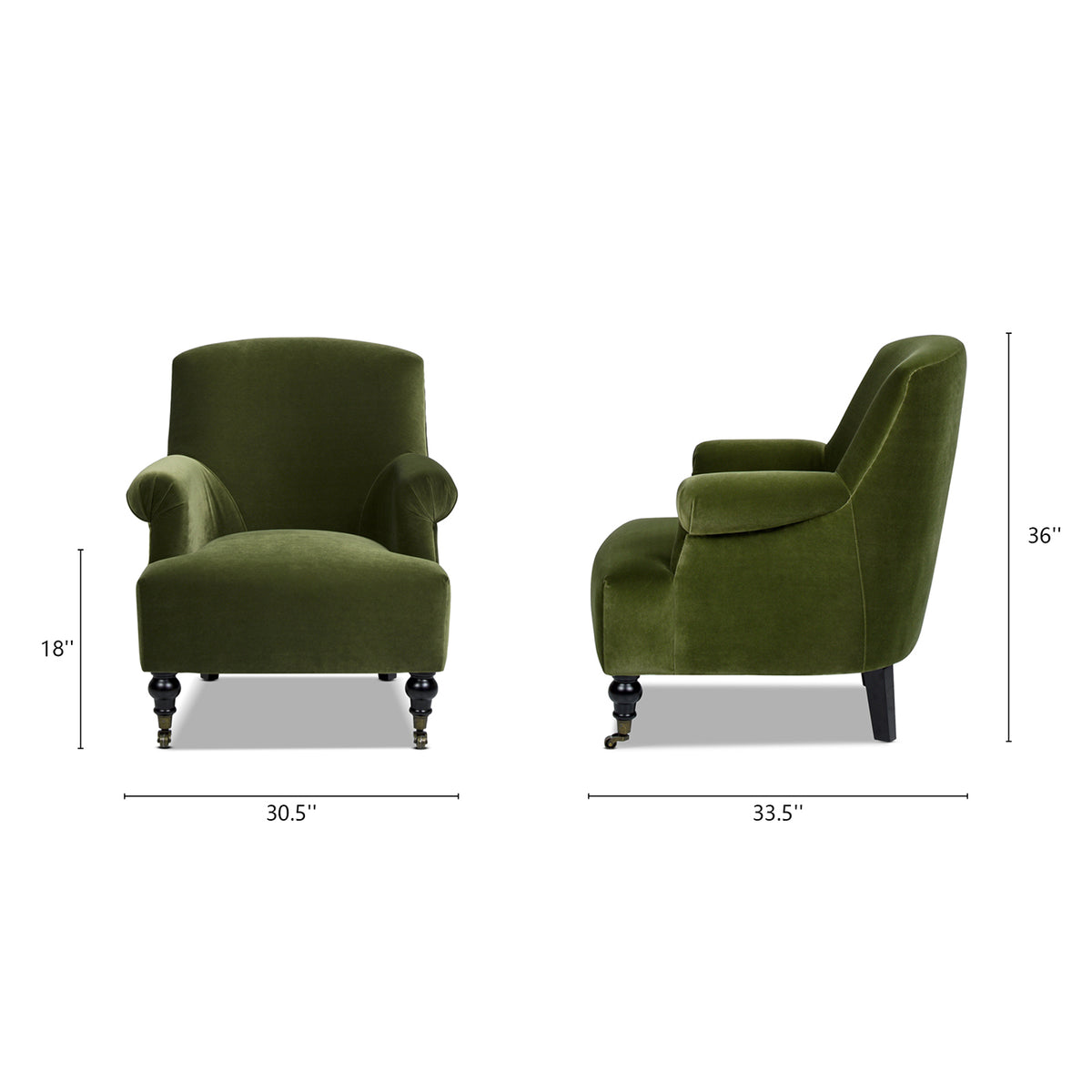 Olive Green Performance Velvet Accent Armchair M5126