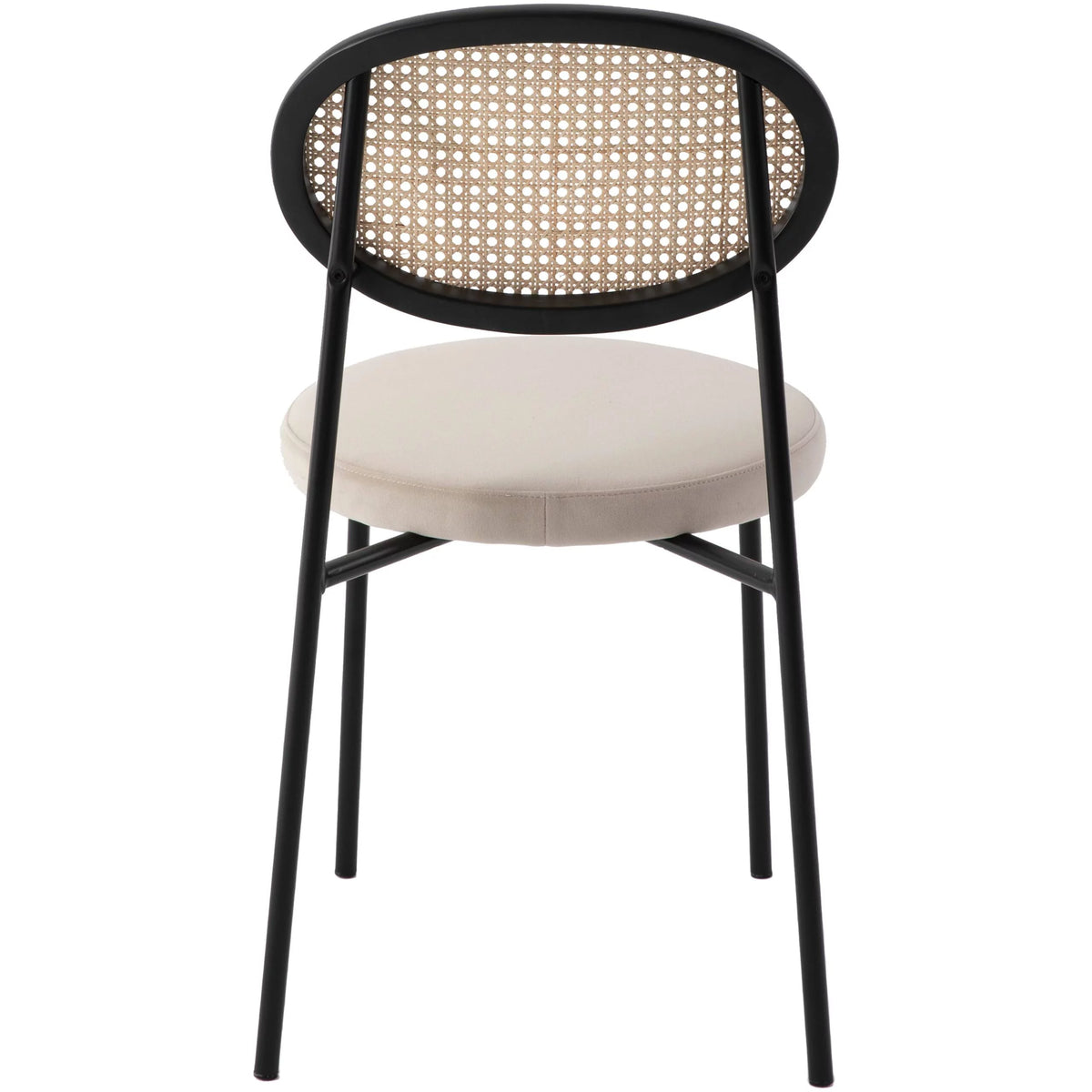 Beige Wicker Dining Chair with Steel Frame A71142