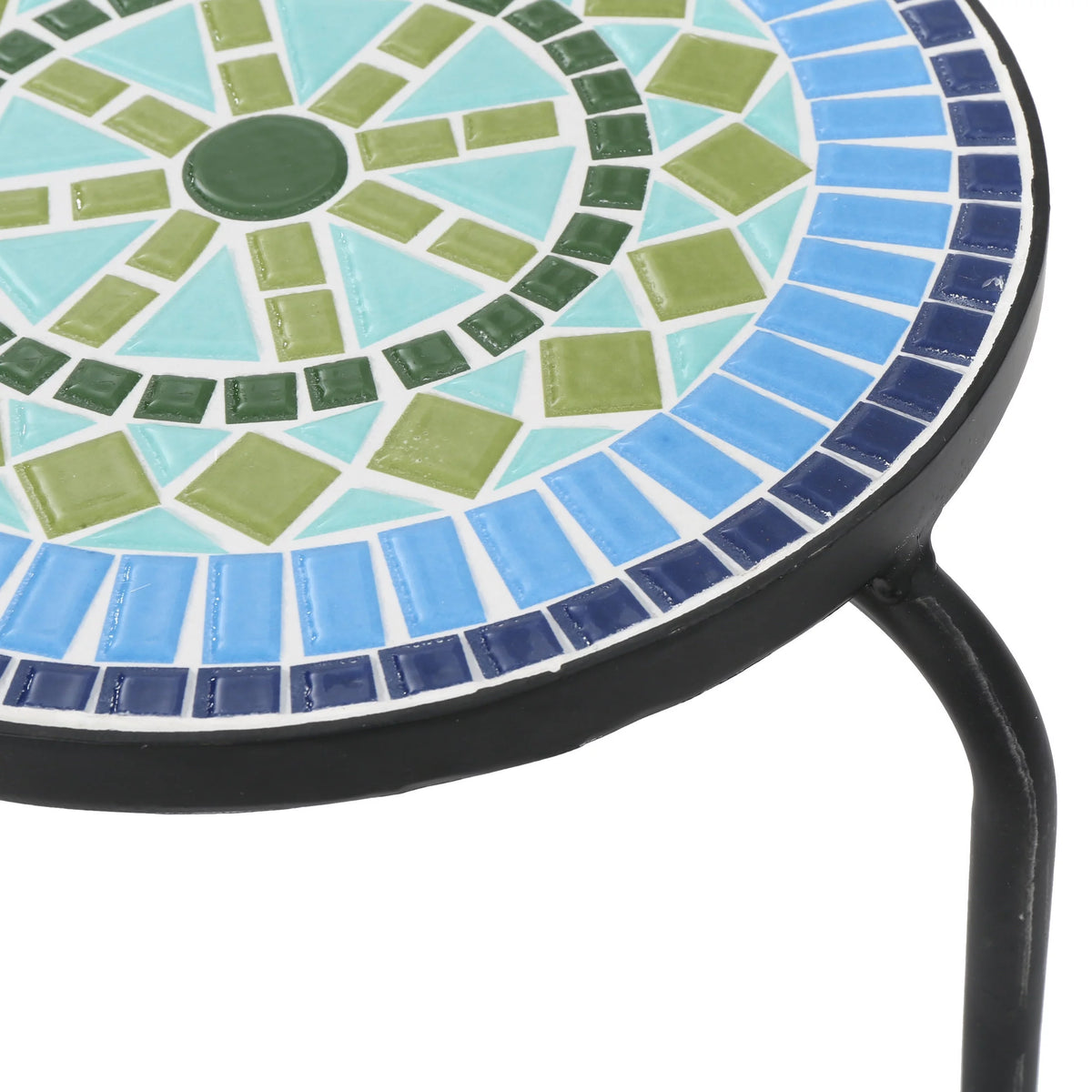Ceramic Tile Side Table with Iron Frame L827809
