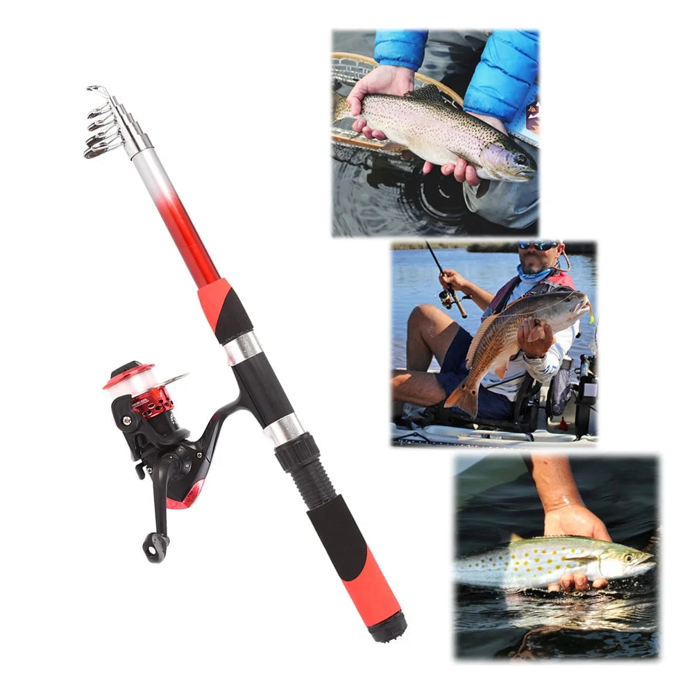 2.1m Telescopic Fishing Rods with 2PCS Reels Fishing Bag C361314