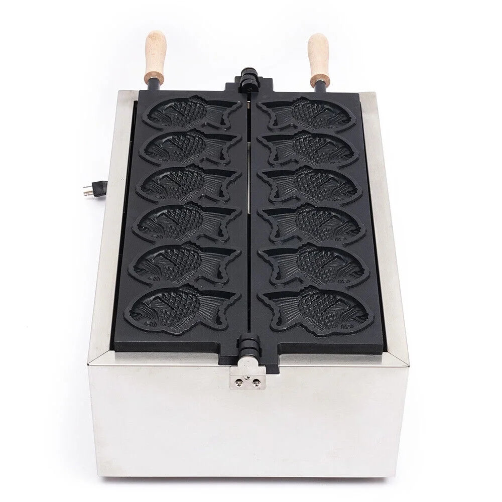 Nonstick Stainless Steel Fish Shape Waffle Iron Baker Machine H499107