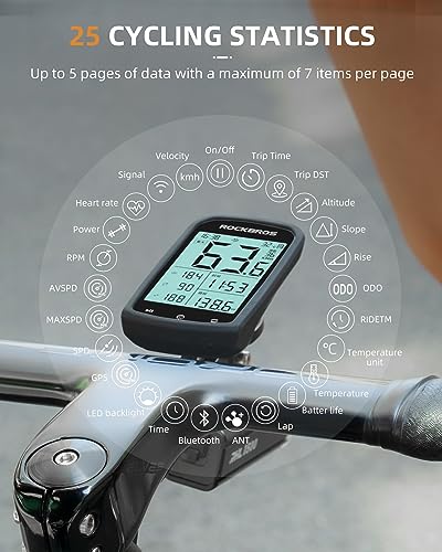 Wireless Bike Computer with Speed Cadence Sensor 2.9inch LCD Screen Q859