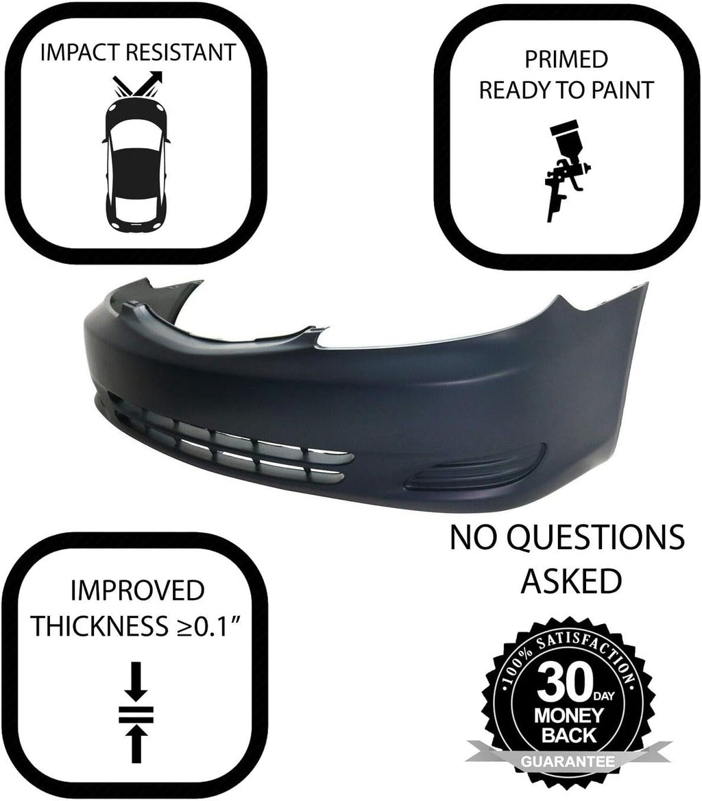 Plastic Bumper Cover Fascia for 2002-2004 Toyota Camry LE XLE Sedan V764564