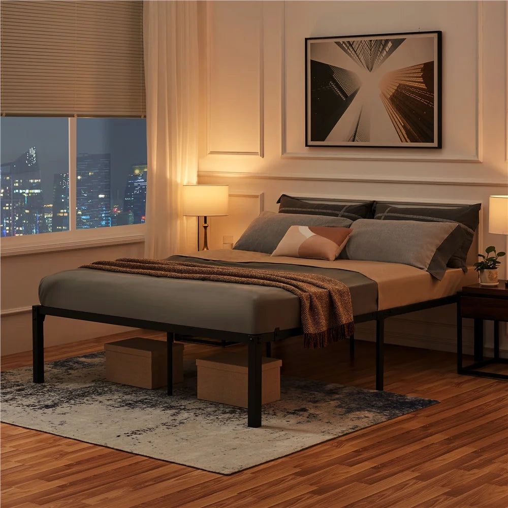 Twin Size Black Metal Platform Bed Frame V31929