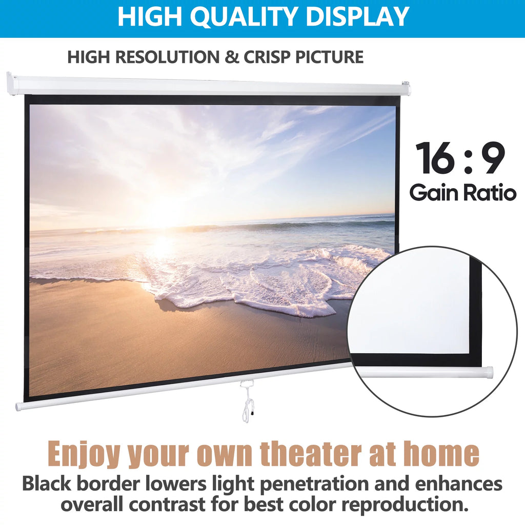 100 Diagonal 16:9 Projector Screen D185