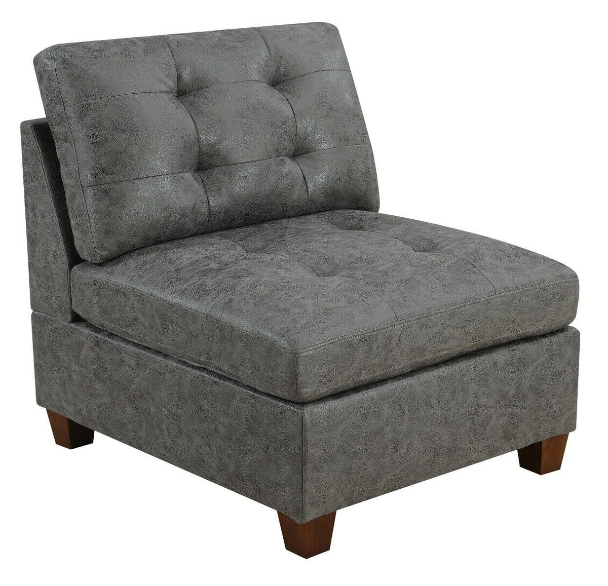 Antique Grey Leatherette 7pcs Sectional Sofa Set Z738