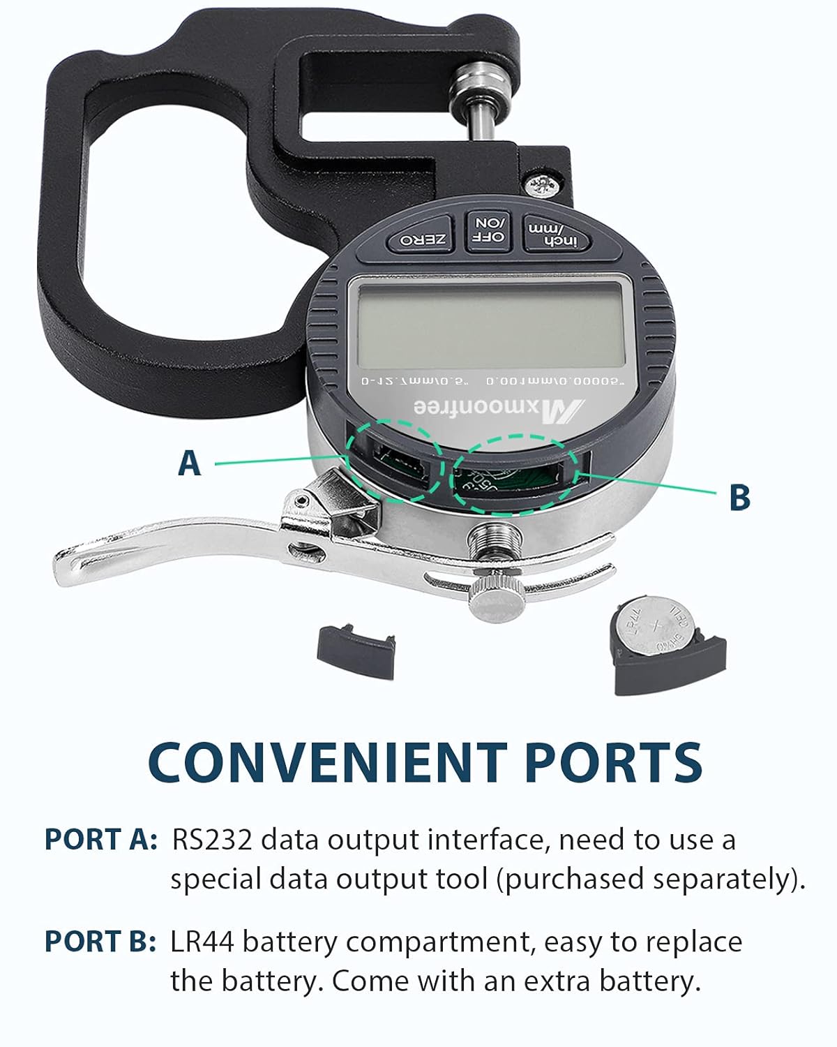 Digital Thickness Gauge 0.001mm 0-12.7mm Electronic Micrometer with LCD Display X23536