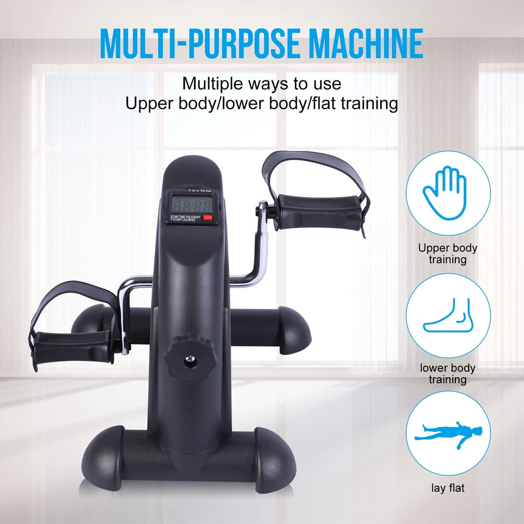 Black Under Desk Exercise Bike with LCD Display O428361