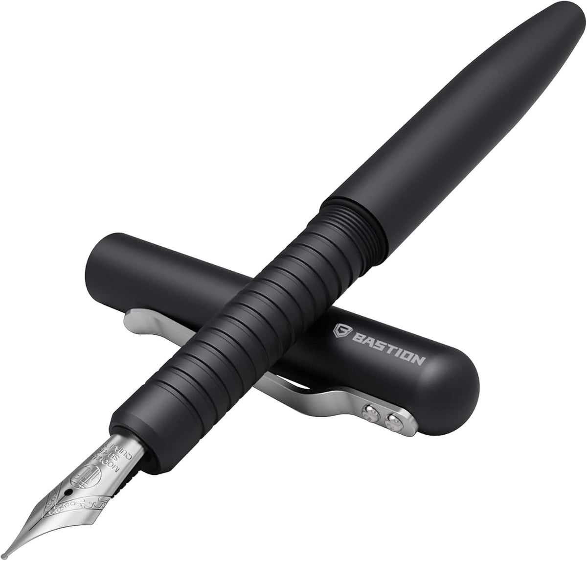 Fountain Pen with Gift Case, Fine Nib, Refillable, Stainless Steel P9826