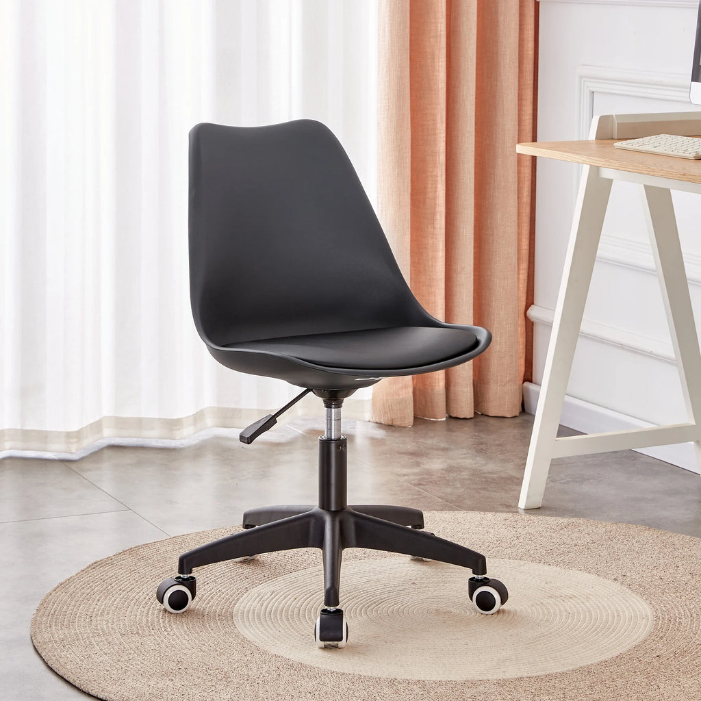 Black Adjustable 360 °Swivel Armless Computer Chair J991