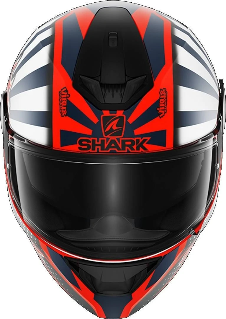 Orange White Blue Mat Motorcycle Helmet Y153203