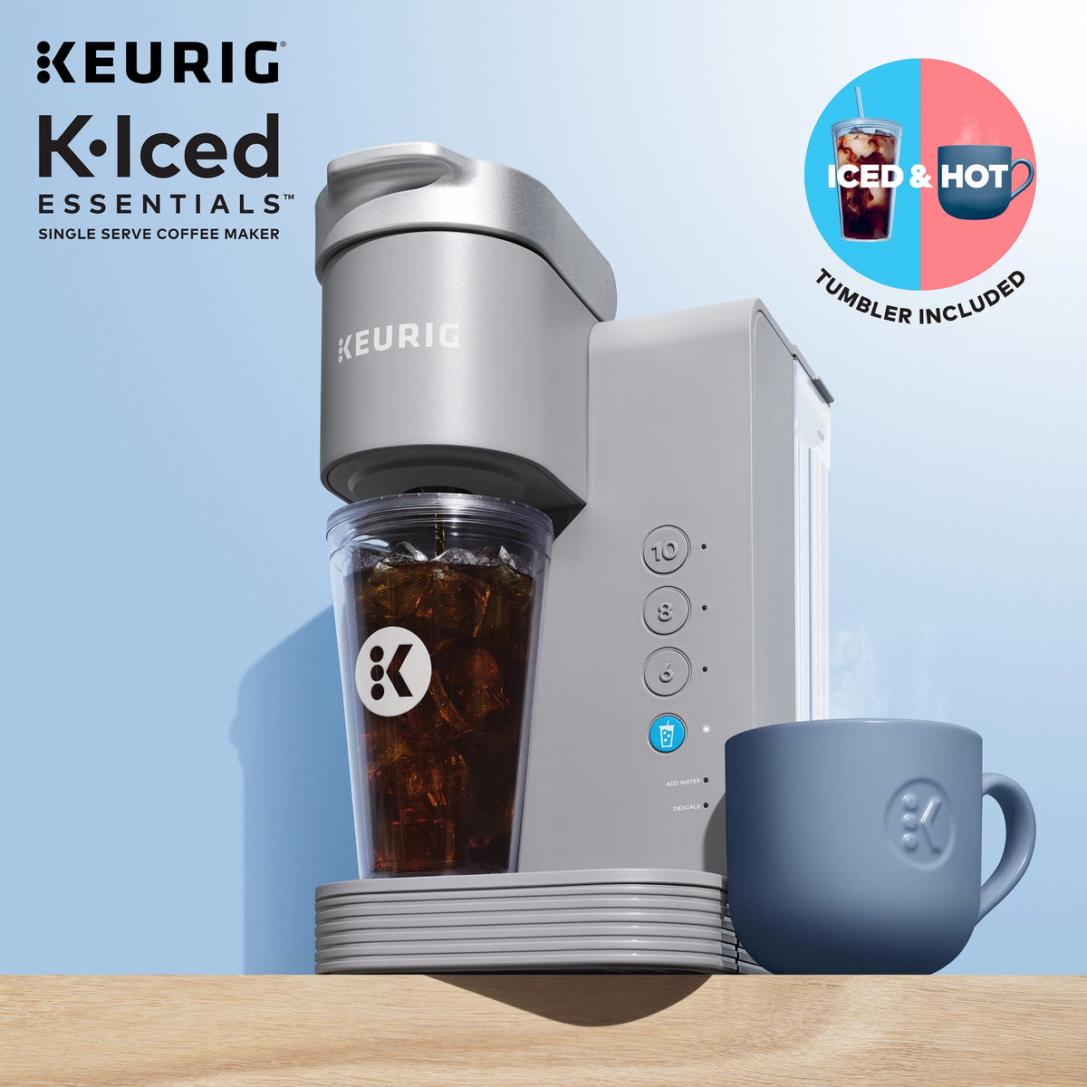 Gray Iced and Hot Single-Serve K-Cup Pod Coffee Maker Y592820