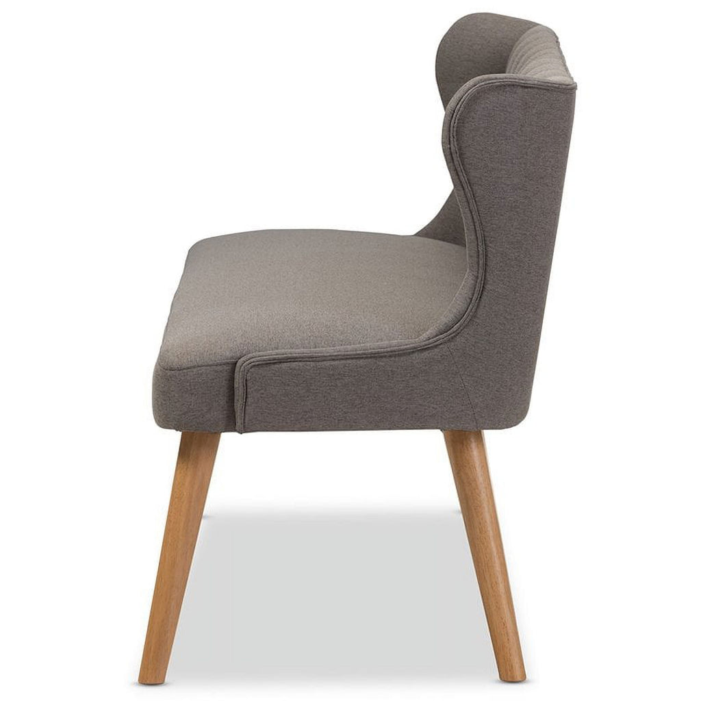 Tufted Wingback Sofa in Gray and Light Brown Q234