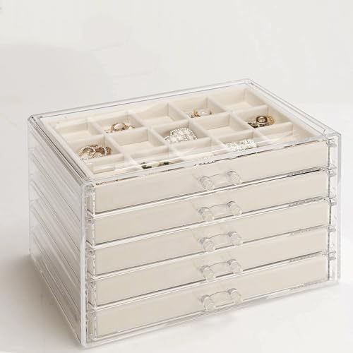 5 Drawers Clear Acrylic Jewelry Box P346075