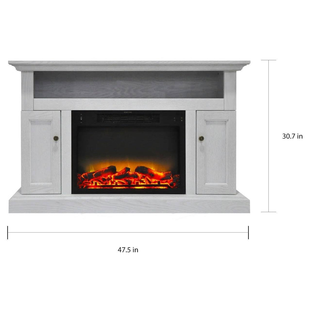 White Electric Fireplace with Entertainment Stand G778021