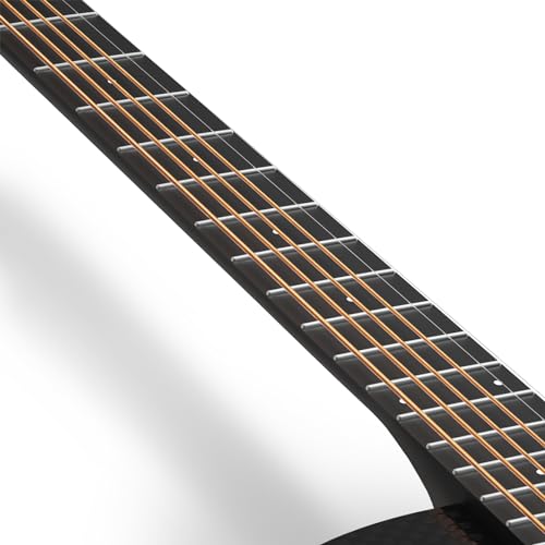 Acoustic Electric Guitar Carbon Fiber 41" 4/4 Sized Guitar Bundle with Hard Case E1023