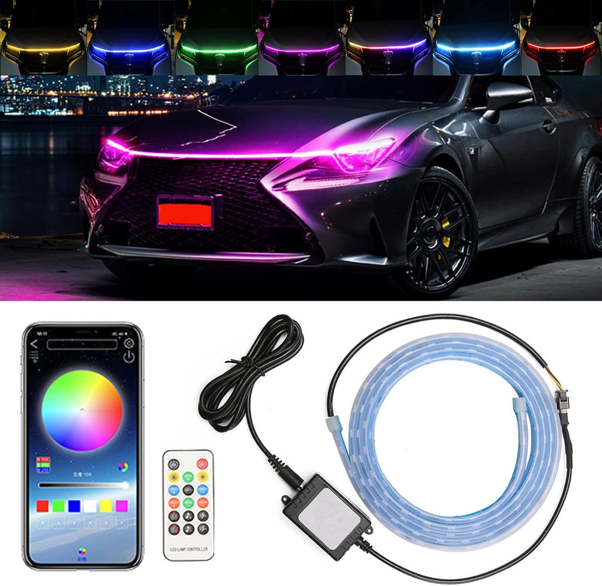 Multicolor Waterproof Car LED Strip Lights B95368