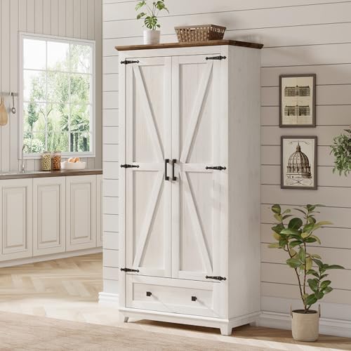 72" Tall Storage Cabinet with Adjustable Shelves & Barn Doors D96309