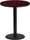 36&& Round Mahogany Laminate Table Top with 24&& Round Bar Height Table Base F5545