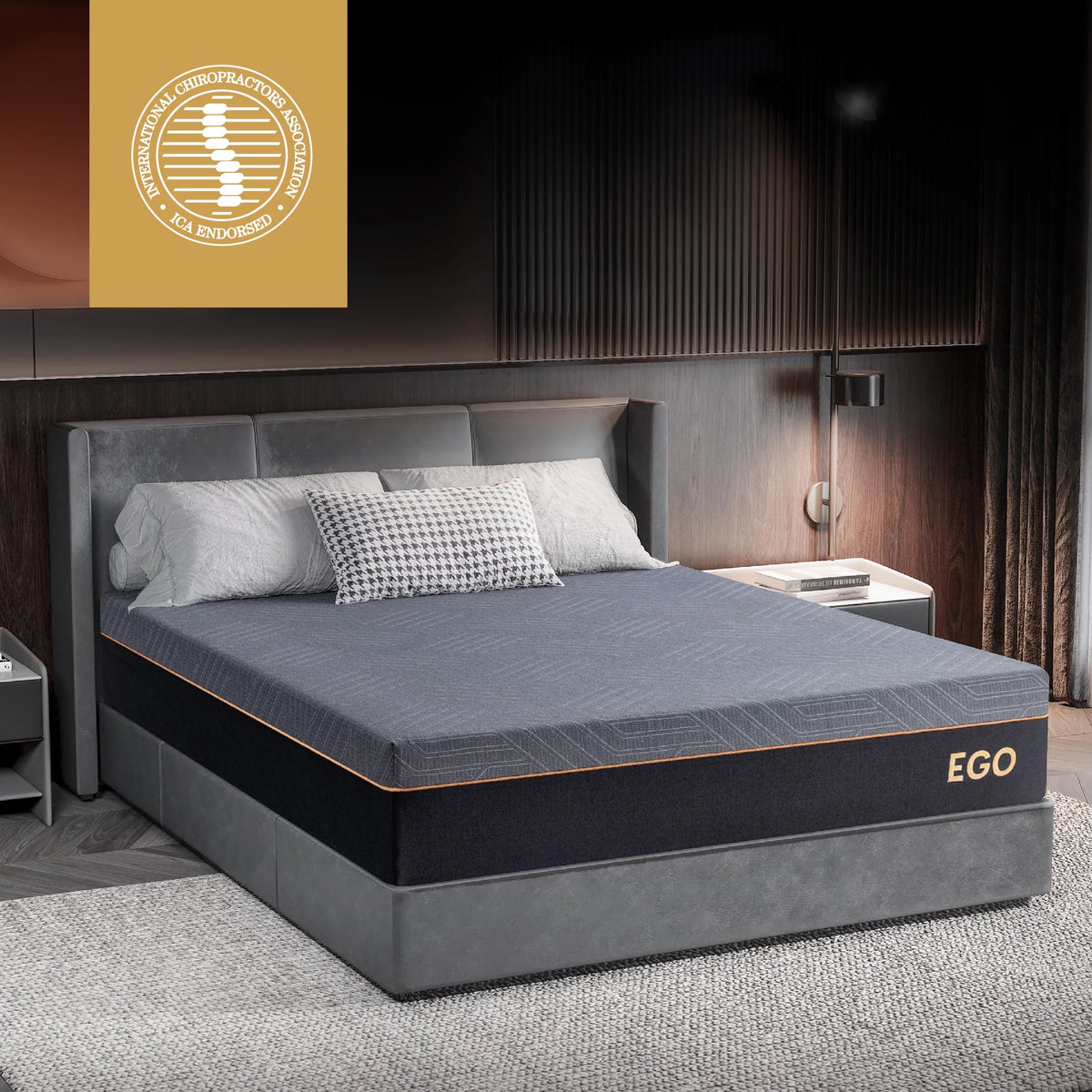 Black 12 inch Queen Gel Memory Foam Mattress L40293