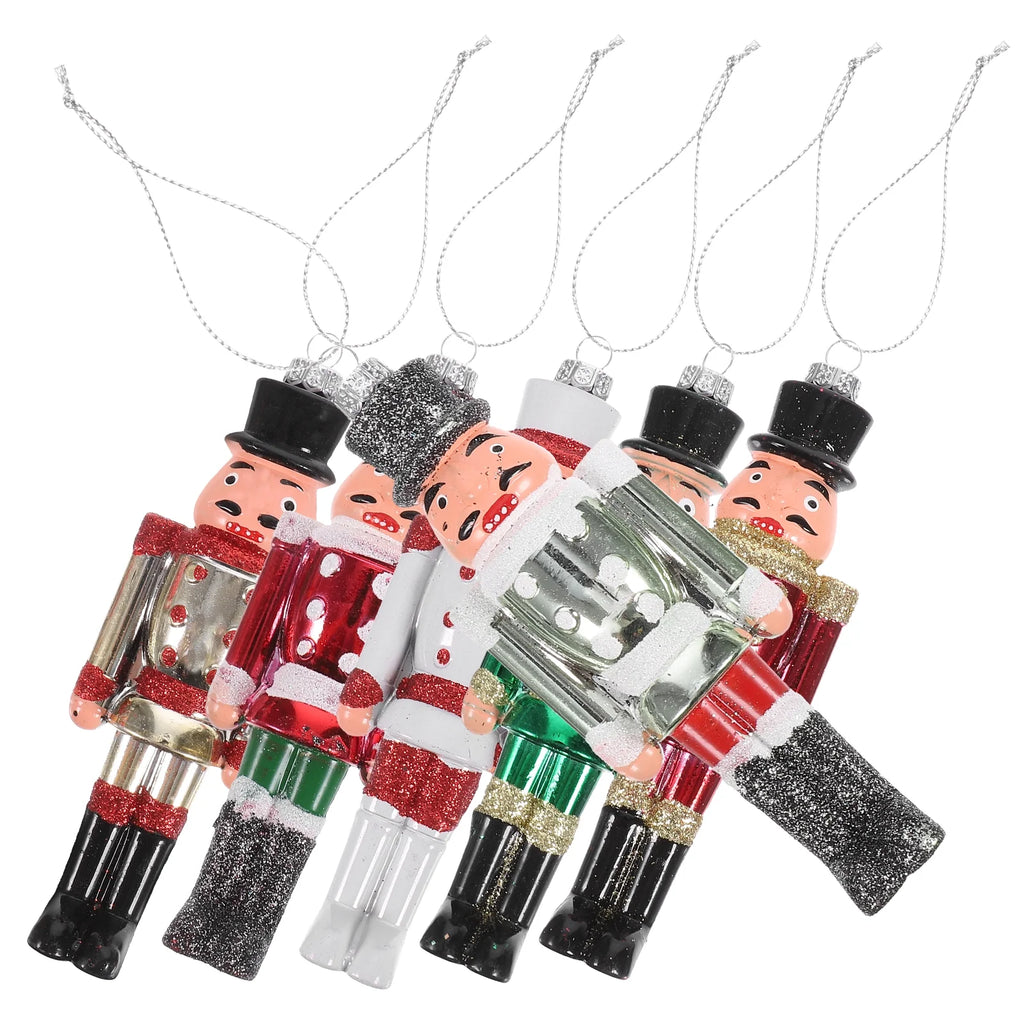 6Pcs Plastic Nutcracker Hanging Christmas Decoration V113