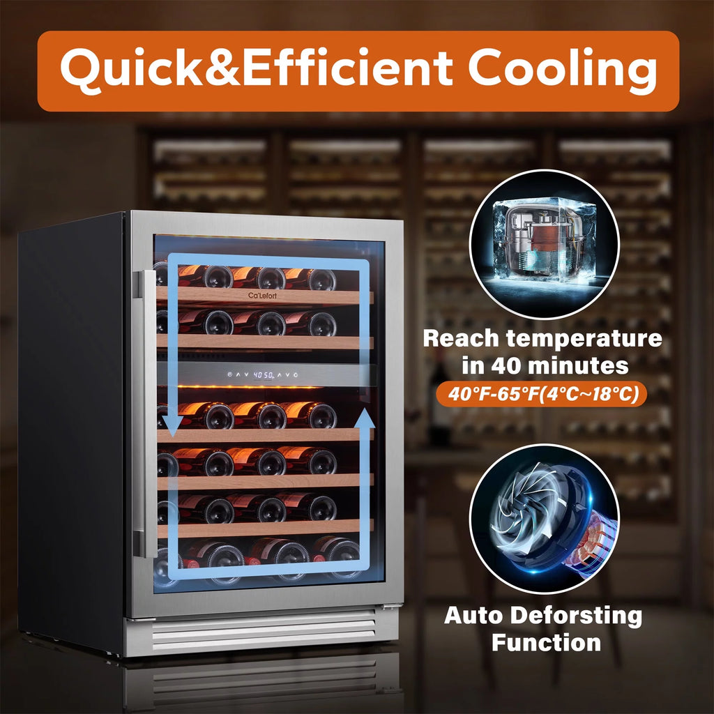 24 inch 46 Bottle Stainless Steel Wine Cooler Refrigerator W802567