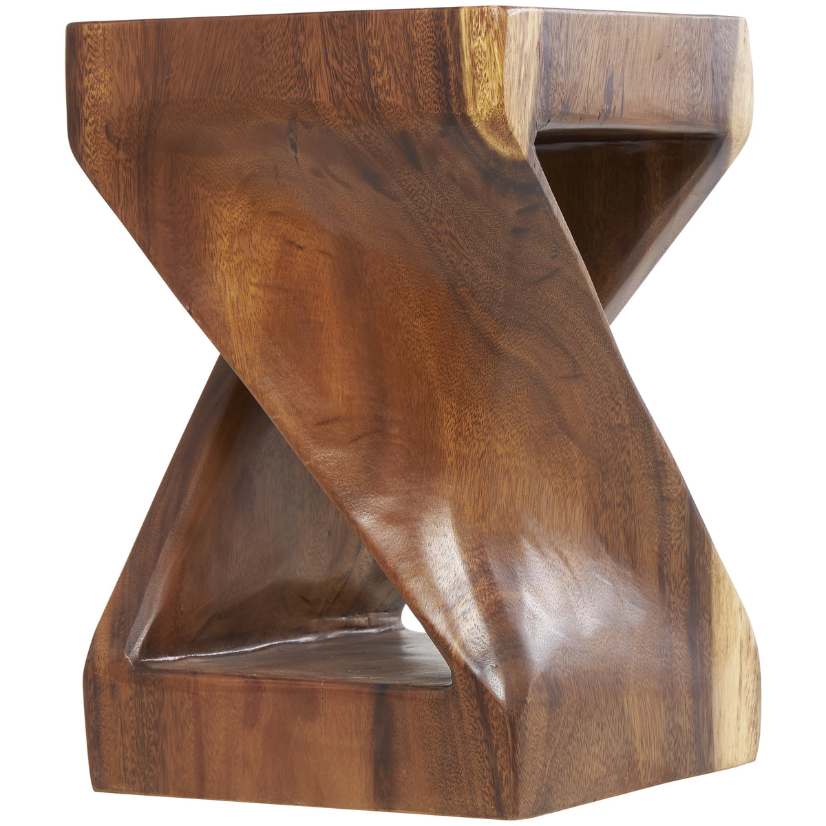 12" x 18" Brown Suar Wood Handmade Accent Table G301629
