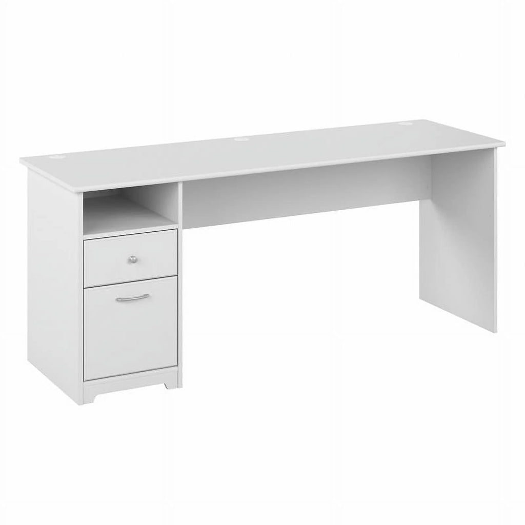 White Engineered Wood Computer Desk with Drawers K180