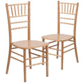 Natural Wood Stackable Chiavari Chair, 2 Pack, Brown R152036