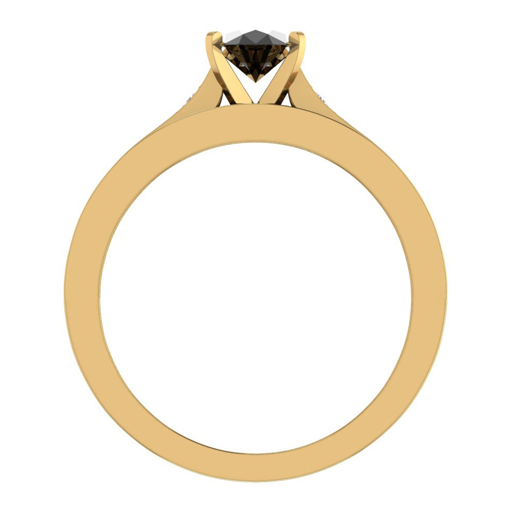 Oval Cut Cathedral Accent 14K Gold Wedding Ring Set D6054
