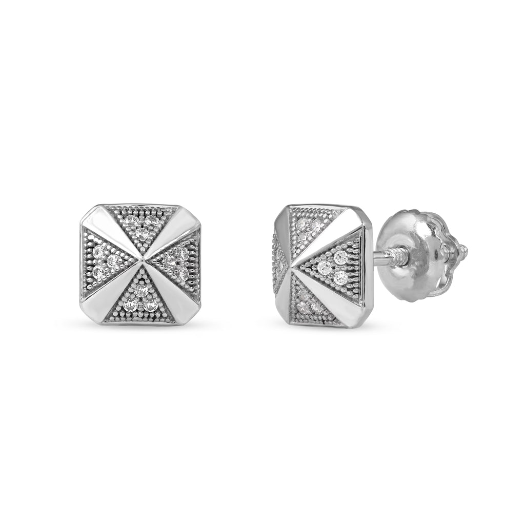 S925 Sterling Silver Diamond Stud Earrings U5349