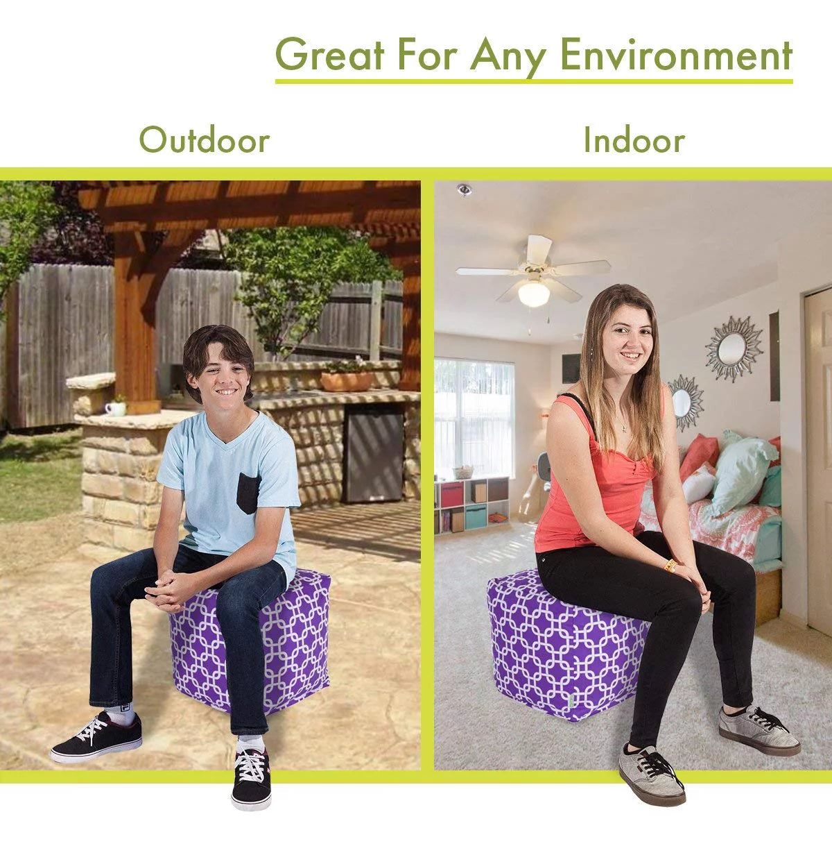 Indoor Ottoman Pouf Cube I9387