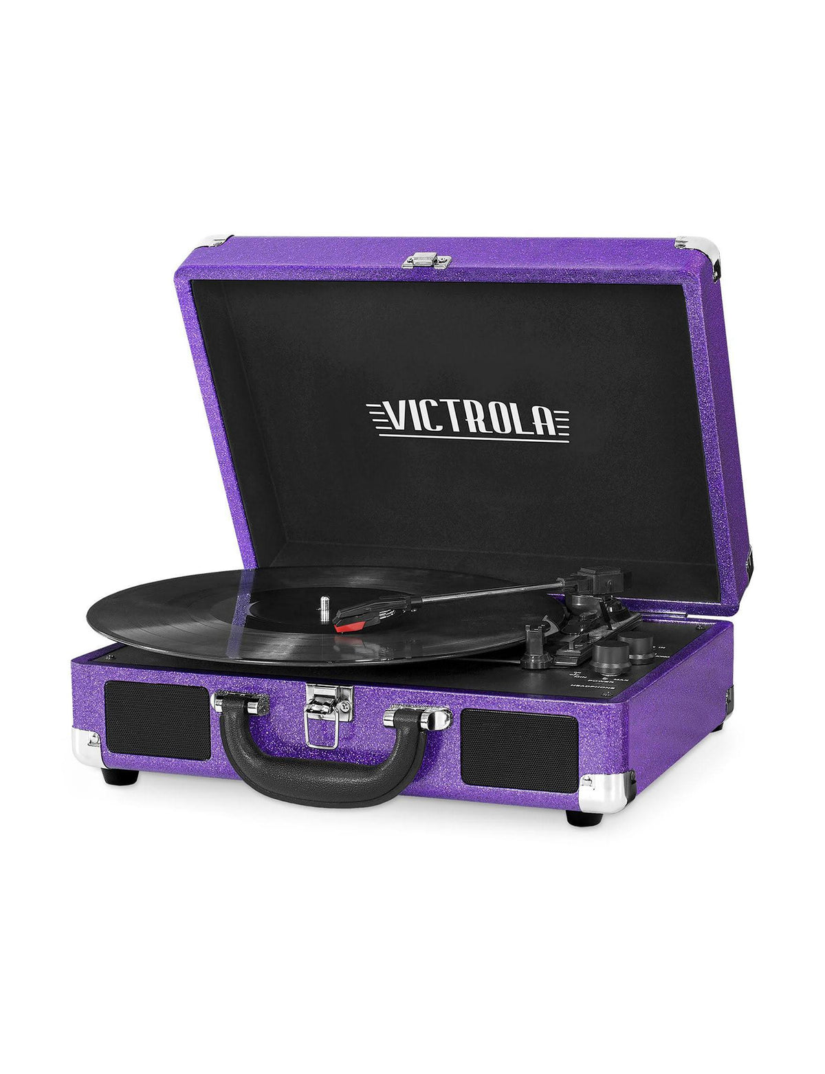 Purple Suitcase Record Player with 3-Speed Turntable T778