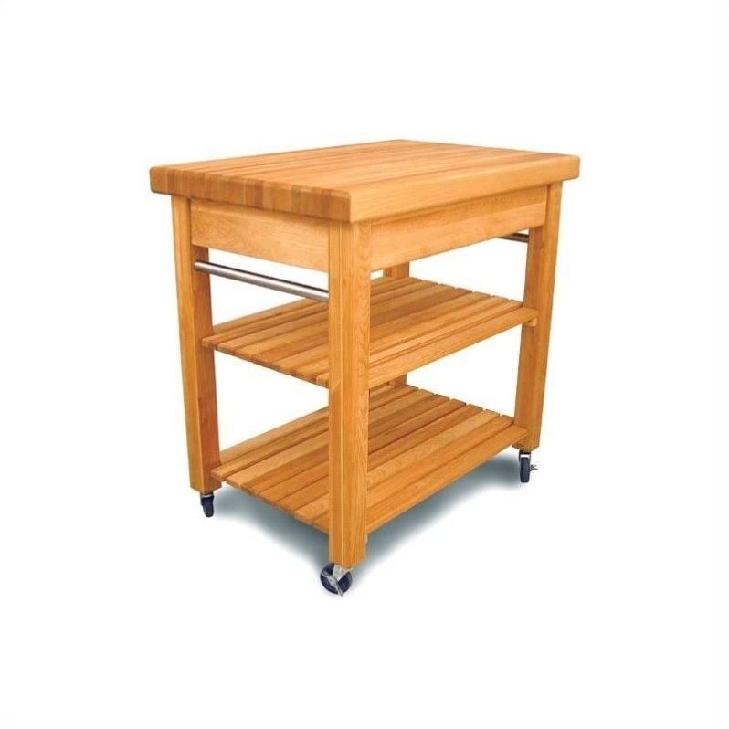 Natural Butcher Block Kitchen Cart N53446