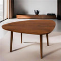 Handmade Modern Wood Light Walnut Drop Shaped Coffee Table D5614