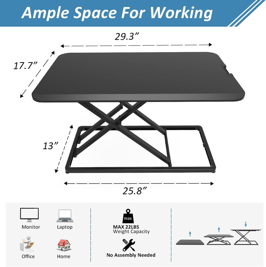 Compact Standing Desk Converter with Handle U6337