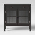 2 Door Cabinet with Drawers, Black U565036