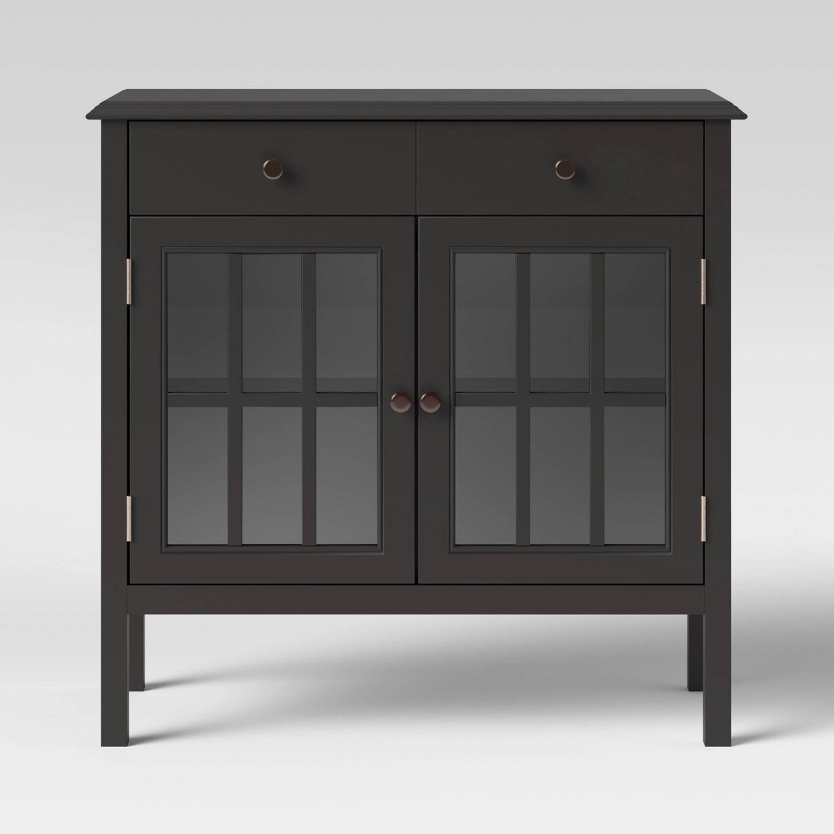 2 Door Cabinet with Drawers, Black U565036