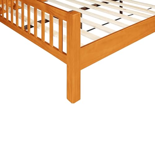 Queen Cherry Wooden Platform Bed with 2 Nightstands C730