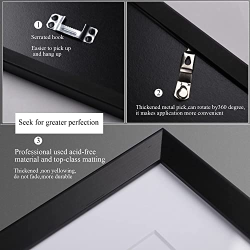 10x10 Black Solid Wood Picture Frame E166