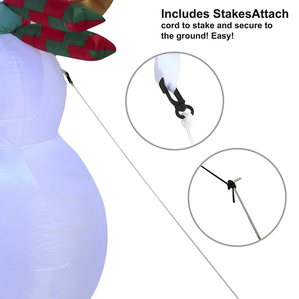 6 ft Tall Christmas Inflatable Snowman with Build-in LEDs C10589