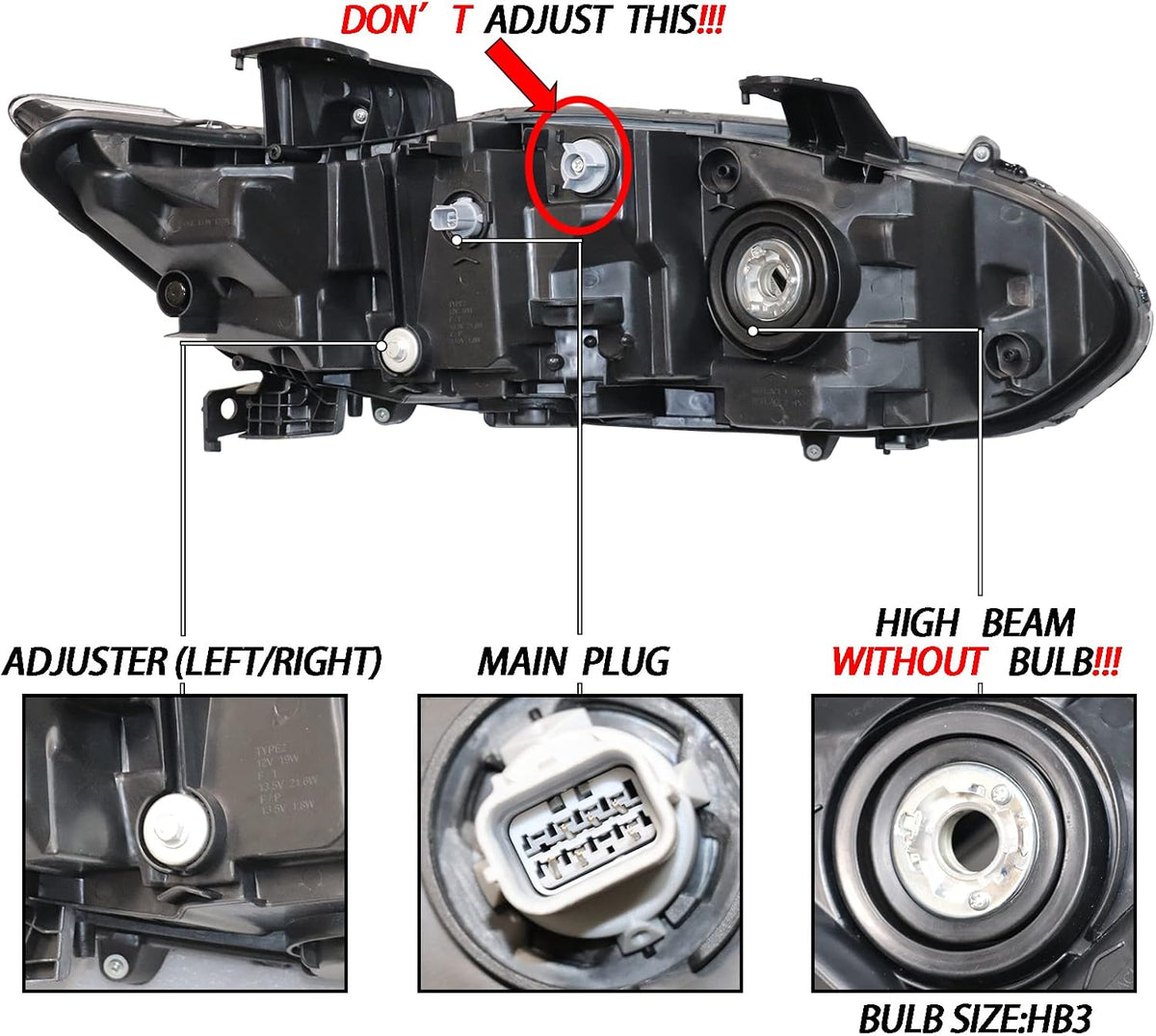 Driver Side Replacement Headlight Assembly for 2018-2022 Honda Accord O9982