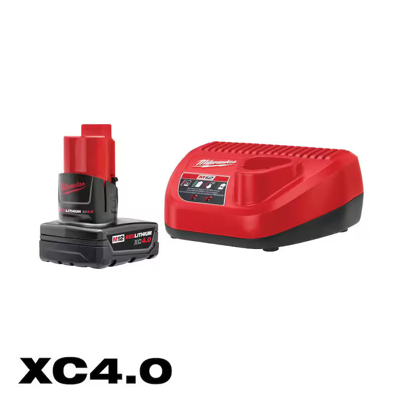 12-Volt Lithium-Ion Battery Pack 4.0 Ah and Charger Kit M4701